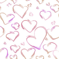Styled pattern with hearts. Art illustration for surface