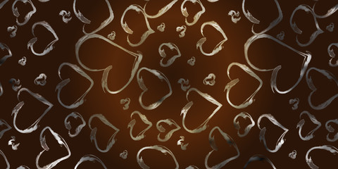 Styled pattern with hearts. Art illustration for surface
