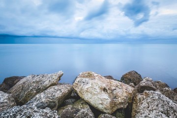 rocks and sea