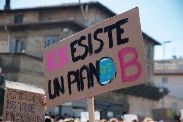 Manifestation for protecting the planet in Italy, fridays for future