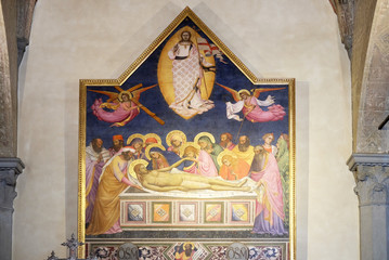 Deposition and Resurrection of Jesus by Niccolo di Pietro Gerini, Altar Painting in Saint Charles...