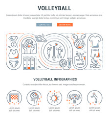 Fototapeta premium Vector Banner of the Volleyball.