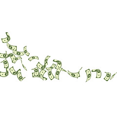 Indian rupee notes falling. Sparse INR bills on wh