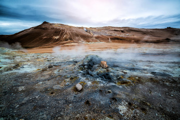 Hverir (Icelandic: Hverarond) is geothermal area in Myvatn, Iceland. Hverir is a famous tourist...
