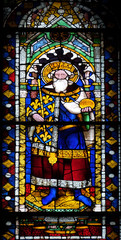 Stained glass window in the Cattedrale di Santa Maria del Fiore (Cathedral of Saint Mary of the Flower), Florence, Italy