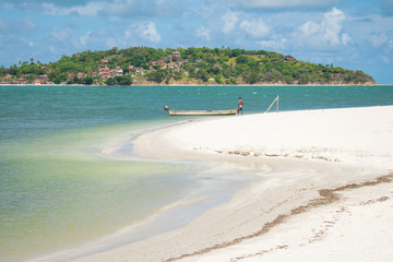 Ilha de Itamaraca, Brazil - Circa January 2019: A view of Pontal da Ilha beach, at the north tip of the island