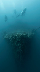 Iro Wreck and Divers in Palau's Rock Islands