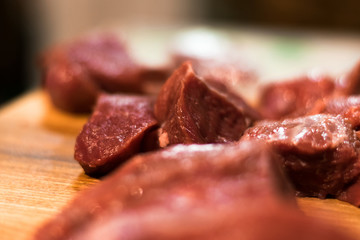 Fresh raw meat. Sliced raw veal