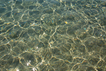 Blue sea water ripple background. Falasarna beach, Crete Island landmark