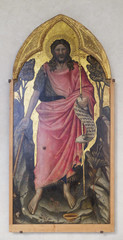 Saint John the Baptist, work by Francesco di Michele, Basilica of Santa Croce (Basilica of the Holy Cross) in Florence, Italy