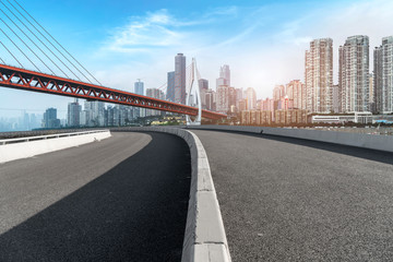 Fototapeta premium Urban Road, Highway and Construction Skyline