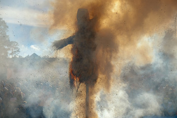 Burning Effigy at the festival of carnival