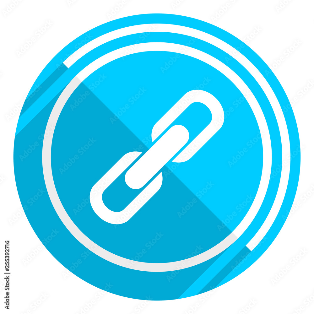Leinwandbilder Link flat design blue web icon, easy to edit vector illustration for webdesign and mobile applications