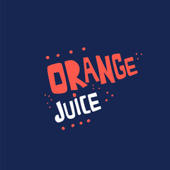 Orange juice hand drawn flat vector lettering