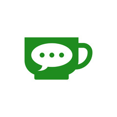 Cafe Bubble Chat Message Coffee Shop Logo Vector