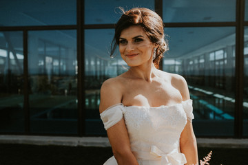 Bride in white dress