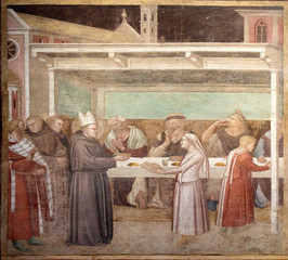 Stories of the life of St. Ludwig, work by Taddeo Gaddi in the ex refectory of the Basilica of...