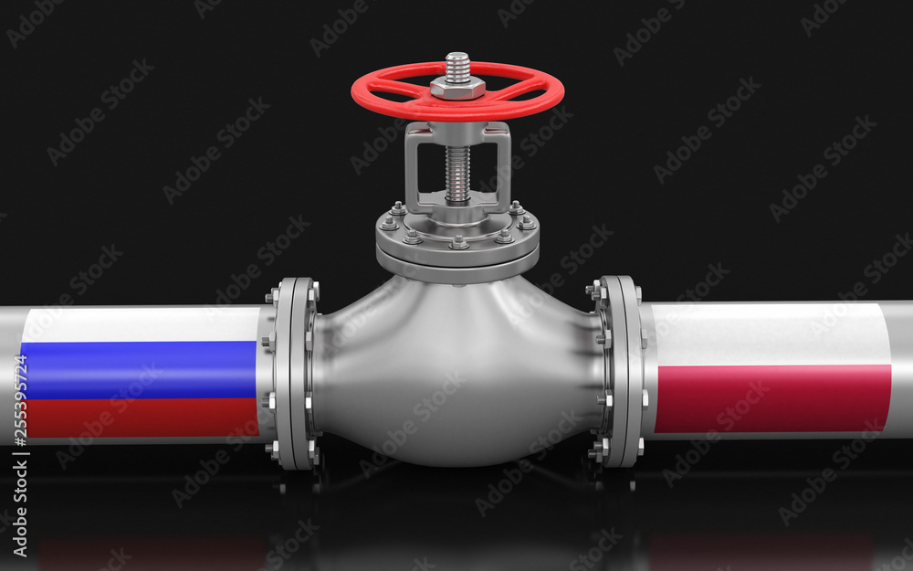 Poster pipeline with flags. image with clipping path