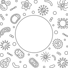 Bacteriology square frame with place for your text - vector concept illustration