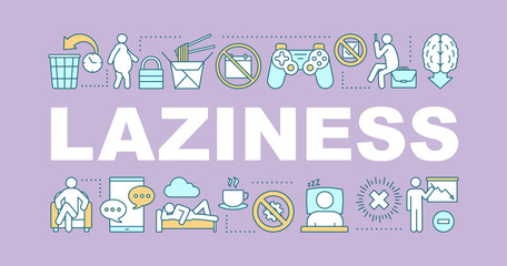 Laziness word concepts banner