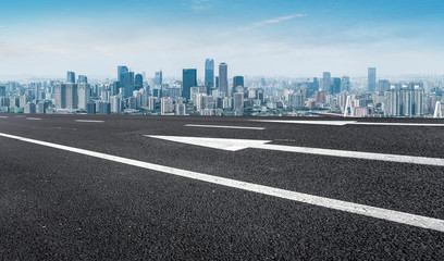 Fototapeta premium Urban Road, Highway and Construction Skyline