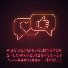 Customer feedback neon light icon