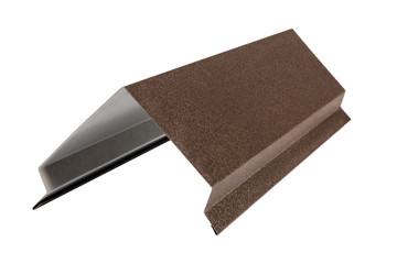 The fittings used at a house roof. Metal tile. Isolated on white background.