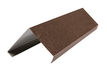 The fittings used at a house roof. Metal tile. Isolated on white background.