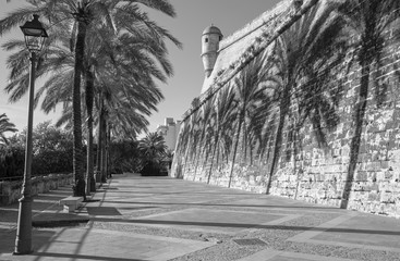 Palma de Mallorca - The walls of Almudaina palace.