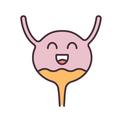 Smiling urinary bladder color icon