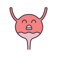 Sad urinary bladder color icon
