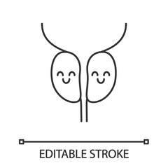 Smiling prostate gland linear icon