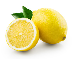 Fresh lemon with half - obrazy, fototapety, plakaty