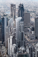 Fototapeta na wymiar Spectacular aerial view of downtown Dubai