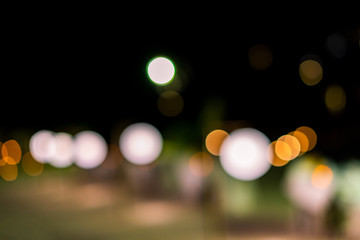 abstact blur bokeh of Evening traffic jam on road in city., night scene