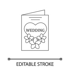 Wedding invitation card linear icon