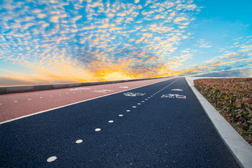 Road surface and sky cloud landscape..