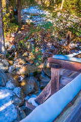 Obraz premium Beautiful Mountain River or Creek in Winter at West Vancouver, Canada.