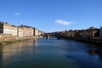 Buildings facing onto the River Arno, Florence, Tuscany, Italy