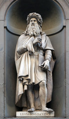 Leonardo da Vinci, statue in the Niches of the Uffizi Colonnade. The first half of the 19th Century...
