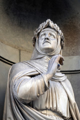 Francesco Petrarca in the Niches of the Uffizi Colonnade. The first half of the 19th Century they were occupied by 28 statues of famous people in Florence, Italy