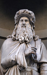 Leonardo da Vinci, statue in the Niches of the Uffizi Colonnade. The first half of the 19th Century...