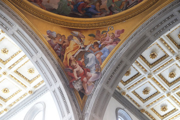 Obraz premium Glory of the Florentine saints, fresco by Vincenzo Meucci in the Basilica di San Lorenzo in Florence, Italy