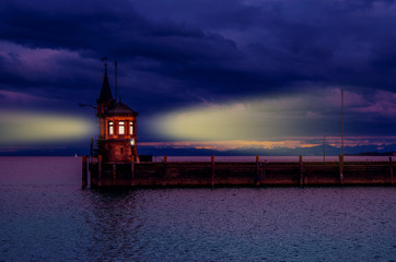 lighthouse in the harbor