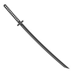 Vintage katana sword isolated on white background. Traditional japanese weapon. Vector flat design