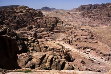 Petra is a famous archaeological site in Jordan's southwestern desert. Dating to around 300 B.C.