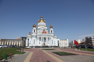 Fototapeta na wymiar The Cathedral of St. Theodore Ushakov in Saransk, Mordovia of Russia