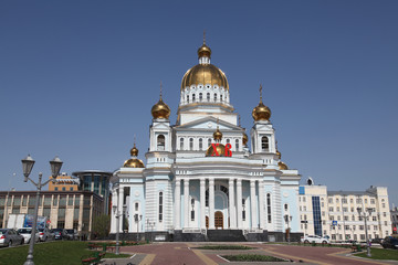 Fototapeta premium The Cathedral of St. Theodore Ushakov in Saransk, Mordovia of Russia