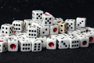 game dice on a black background -