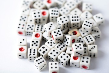 game dice on white ground 